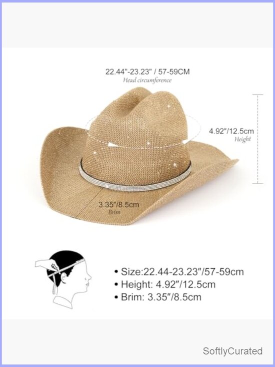 Sequin Cowboy Hat - Sparkly Cowgirl Hat with Thread Detail, Western Party Hat